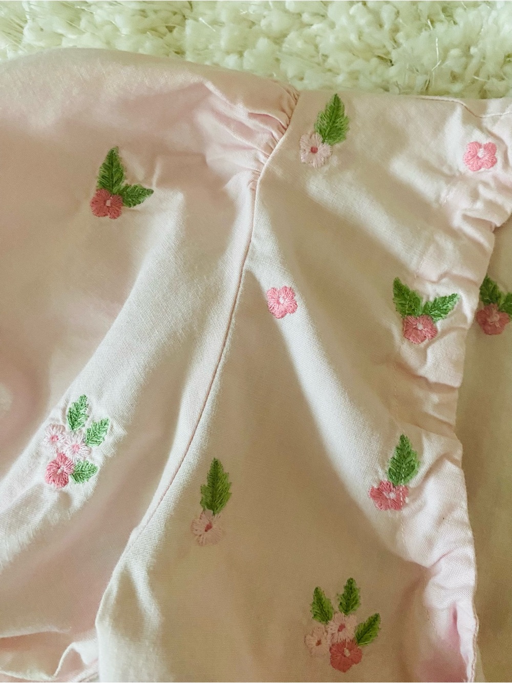 Fanm Mon Greta Pink Bow-Front Embroidered Mini Dress - Picture 9 of 10